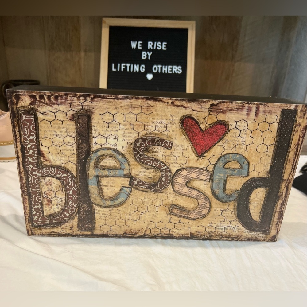 Decorative 'Blessed' Sign with Heart